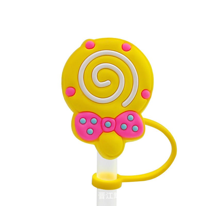 Wholesale 10PCS BOO Creative Logo Silicone Straw Tube Cap Straw Decoration