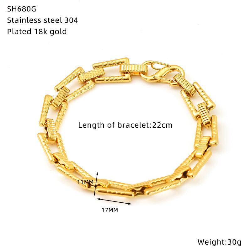 Wholesale fashion stainless steel hip-hop bracelet  unisex jewelry