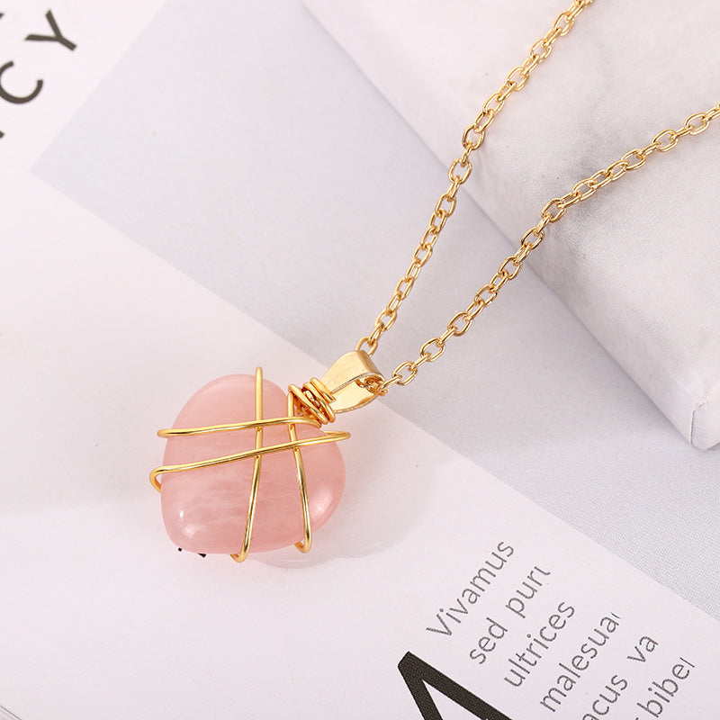 Wholesale Crystal Heart Diamond Castle Princess Necklace