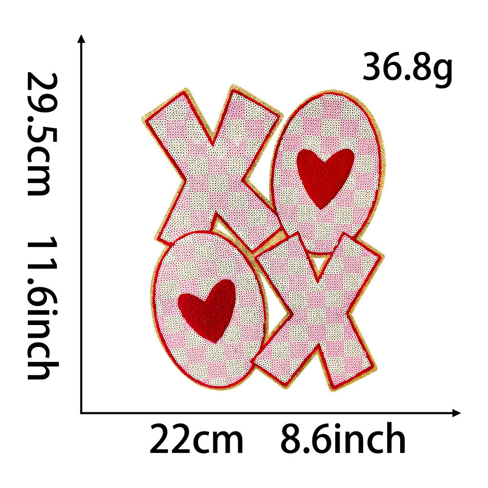 Wholesale 28Cm Towel Embroidery Patch Be Mine Red Stylish Coat Embellishment Everyday Fashion Accessory