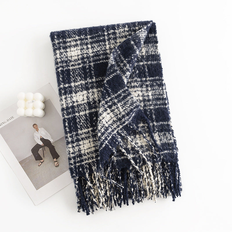 Wholesale Autumn and Winter Square Grid Scarf