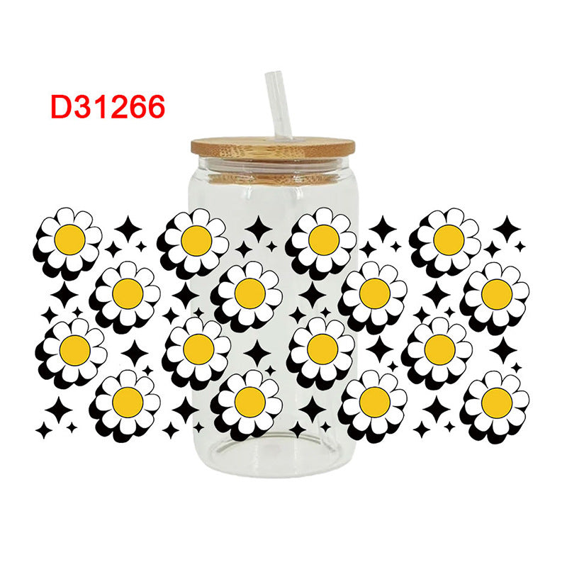 Wholesale Flower Mushroom Bow 16oz Cup UV DTF Wraps