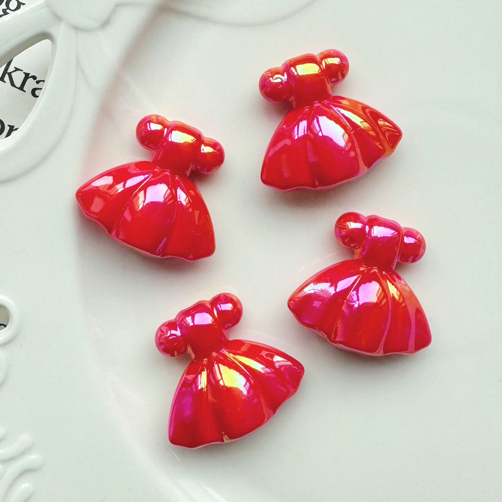 Wholesale 10pcs Colorful Beautiful Skirt Acrylic Beads