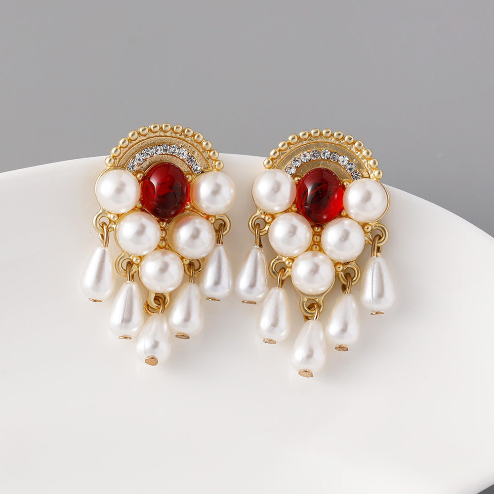 Wholesale Vintage Pearl Zinc Alloy Earrings