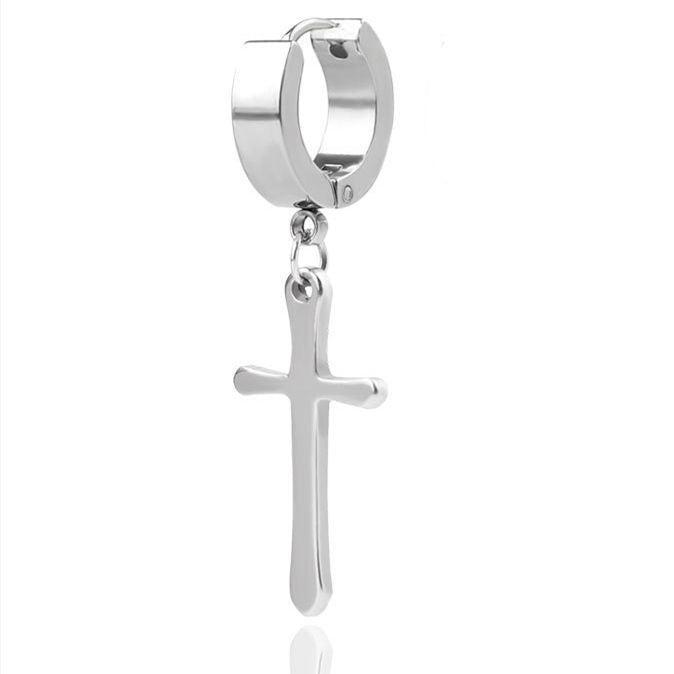 Wholesale Black Personalized Titanium Steel Long Earrings