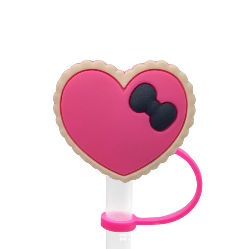 Wholesale 10PCS BOO Creative Logo Silicone Straw Tube Cap Straw Decoration