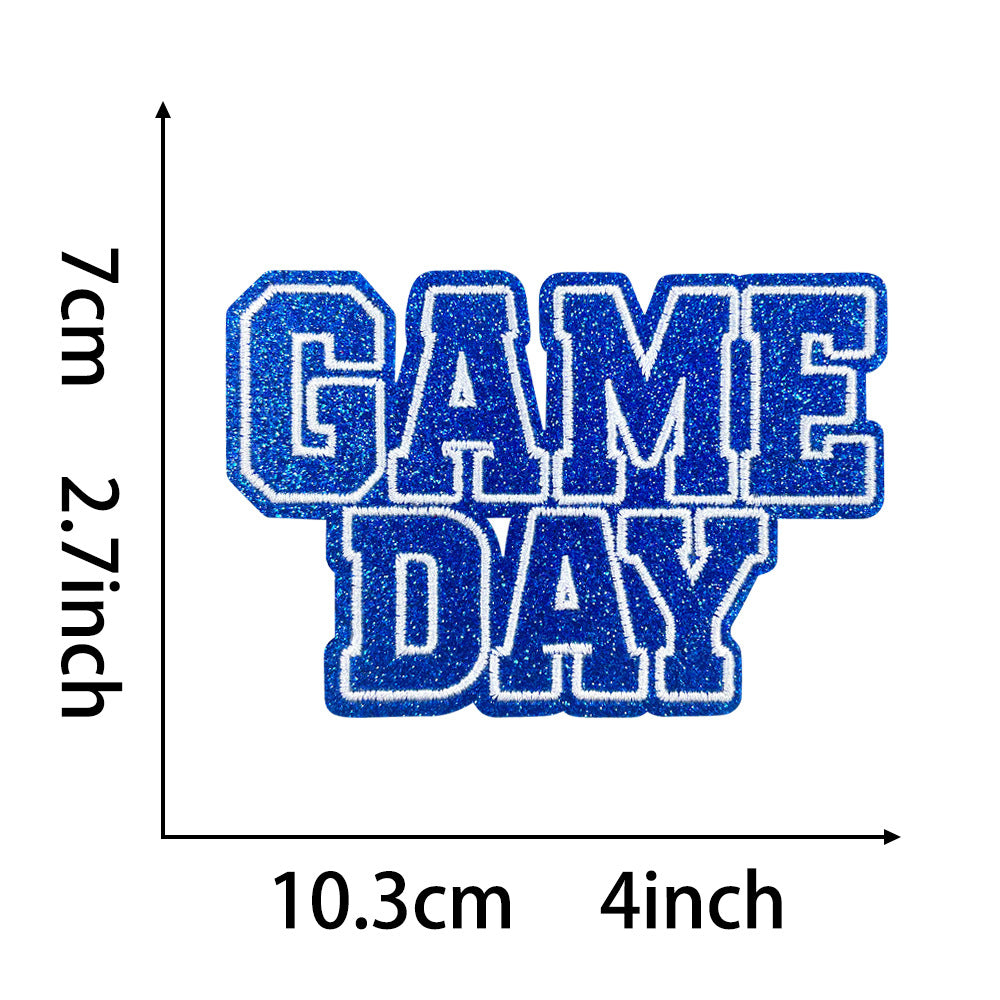Wholesale Gameday Football Glitter DIY Iron On Embroidered Patch Chic Fashion Accessory For ets Boutique Resale Gift