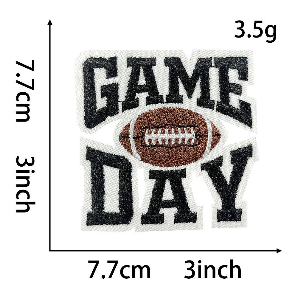 Wholesale Game Day Football Embroidery Patches 9 Styles DIY Iron On Decorative Accessory For Coats Bags