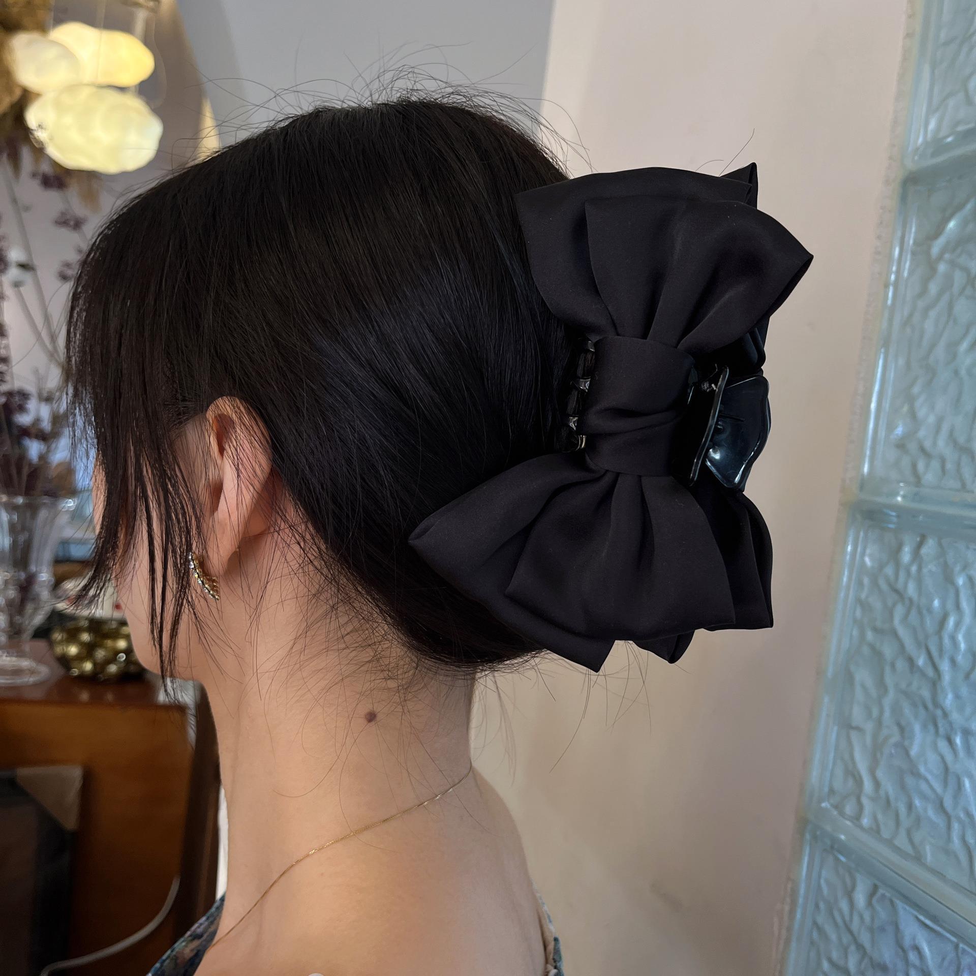 Wholesale Fugitive Princess Tiara Black Double-sided Large Bow Gripper