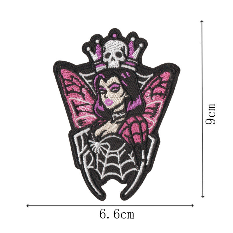 Wholesale Iron On Embroidered Patches Gothic Witch Vampire Skull  Web Set Of 10 For Coat Decorative Fashion