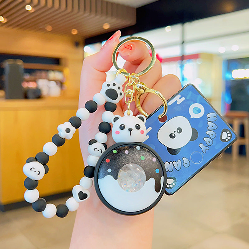 Wholesale Soft Adhesive Cute Panda Donut Fragrant Beads Keychain