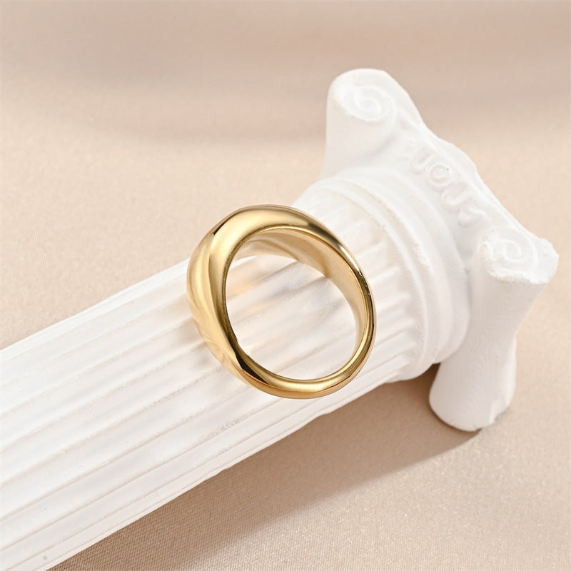 Wholesale Cup Handle Shape Simple Titanium Steel Ring