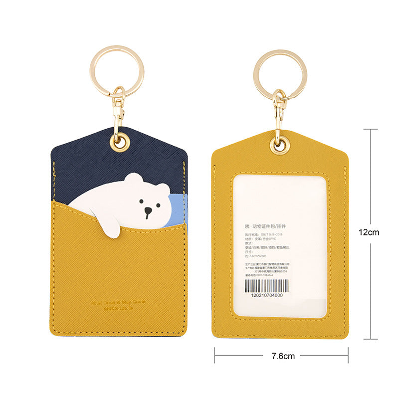Wholesale PU Pendant ID Card Sets, Cartoon Animal Keychains