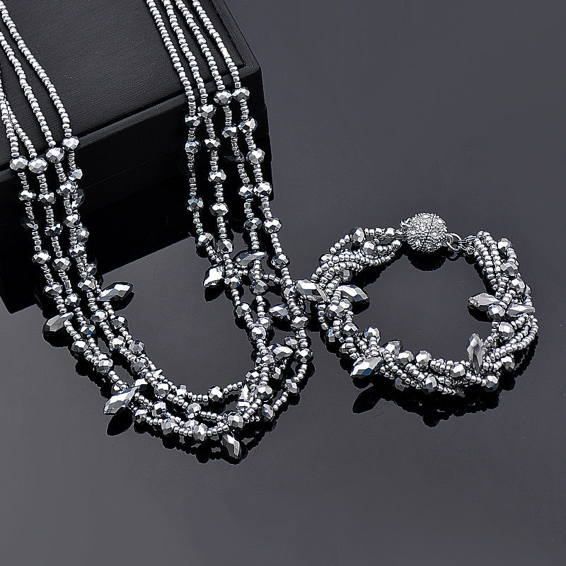 Wholesale Magnet Multicolor Drop Shape Crystal Beads Bracelet Necklace