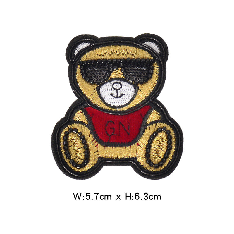 Wholesale Felt Base Sequin 3D Crown Bee Embroidered Patch Badge For Clothing Towel DIY Accessory
