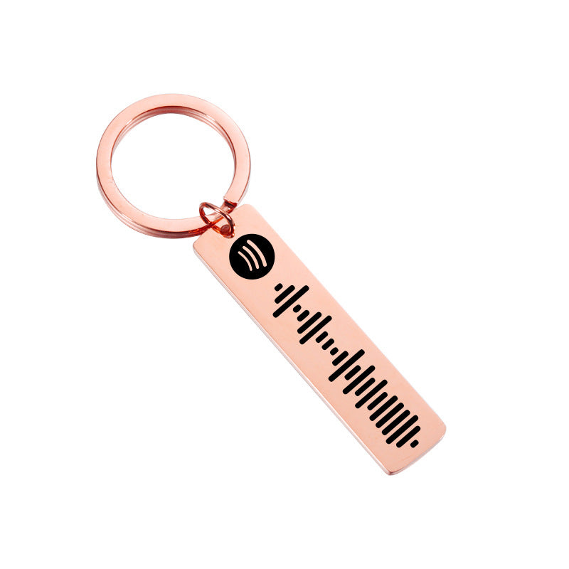 Wholesale Mirror Stainless Steel Music Keychains