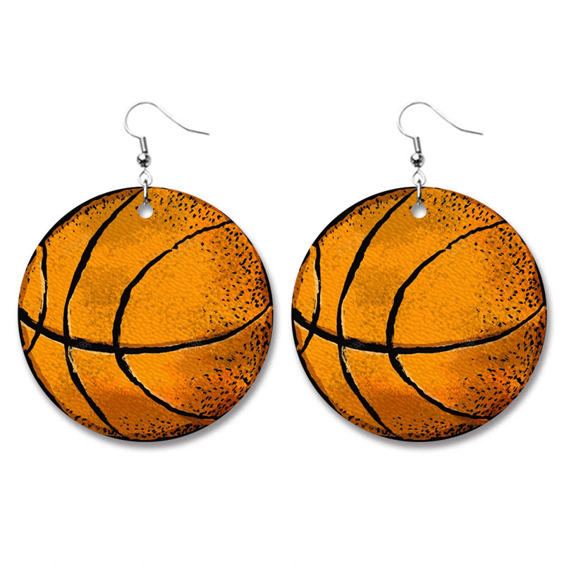 Wholesale Vintage Ball Distressed Leather Earrings