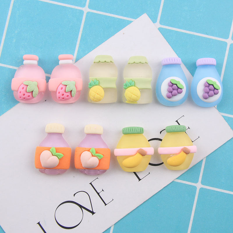 Wholesale semi-transparent sweet juice bottle resin cream glue Phone Case