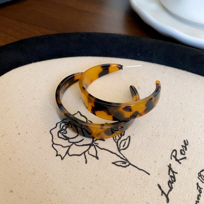 Wholesale Autumn Rich Retro Warm Coffee Color High-end Design Amber Brown Geometric Earrings