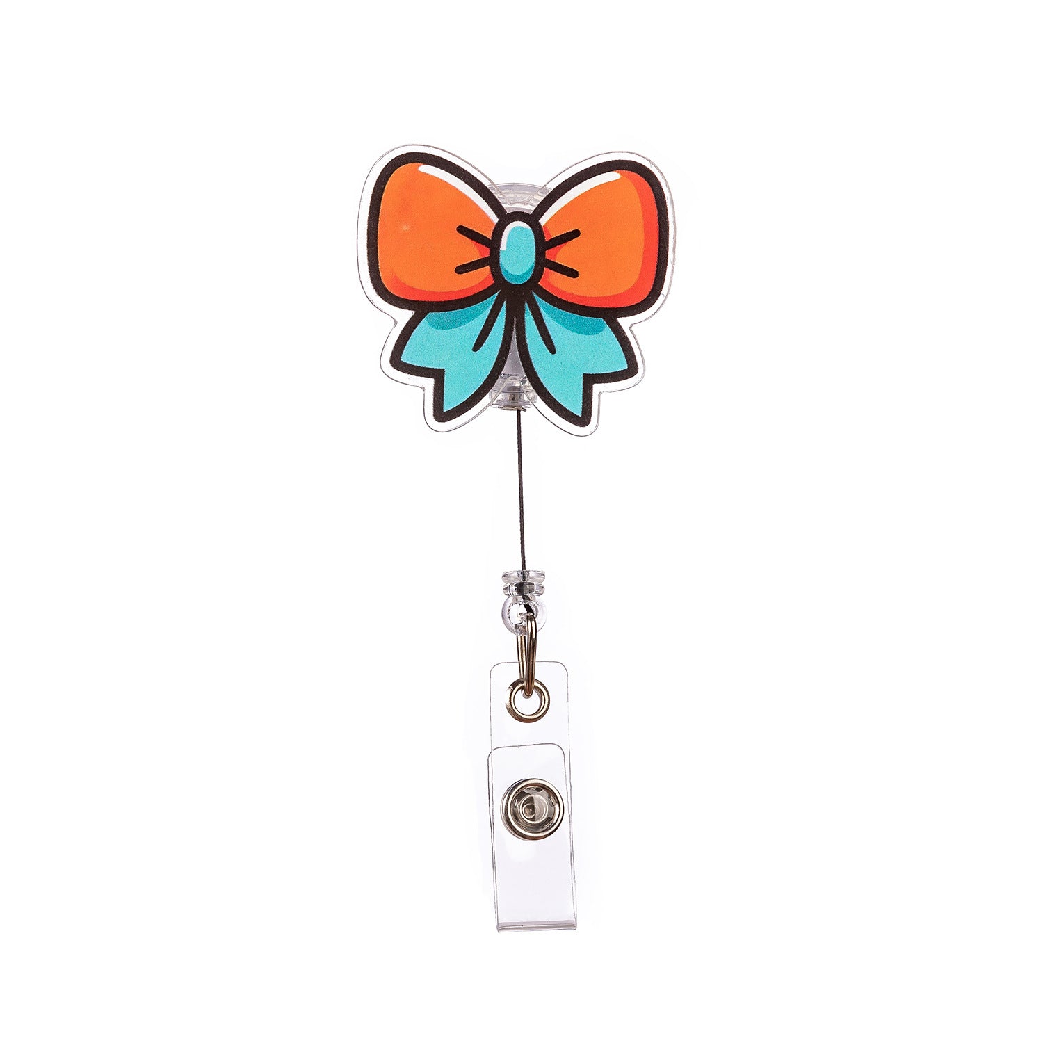 Wholesale  glitter acrylic pink bow staff doctor nurse medical student retractable chest card holder easy pull buckle