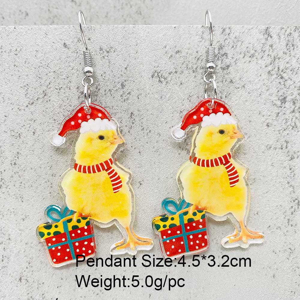 Wholesale Christmas Acrylic Lights Elk Dwarf Earrings