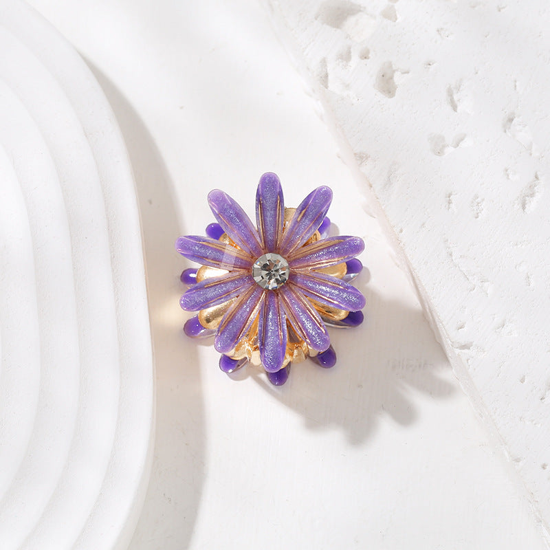 Wholesale crystal alloy flower hair clip