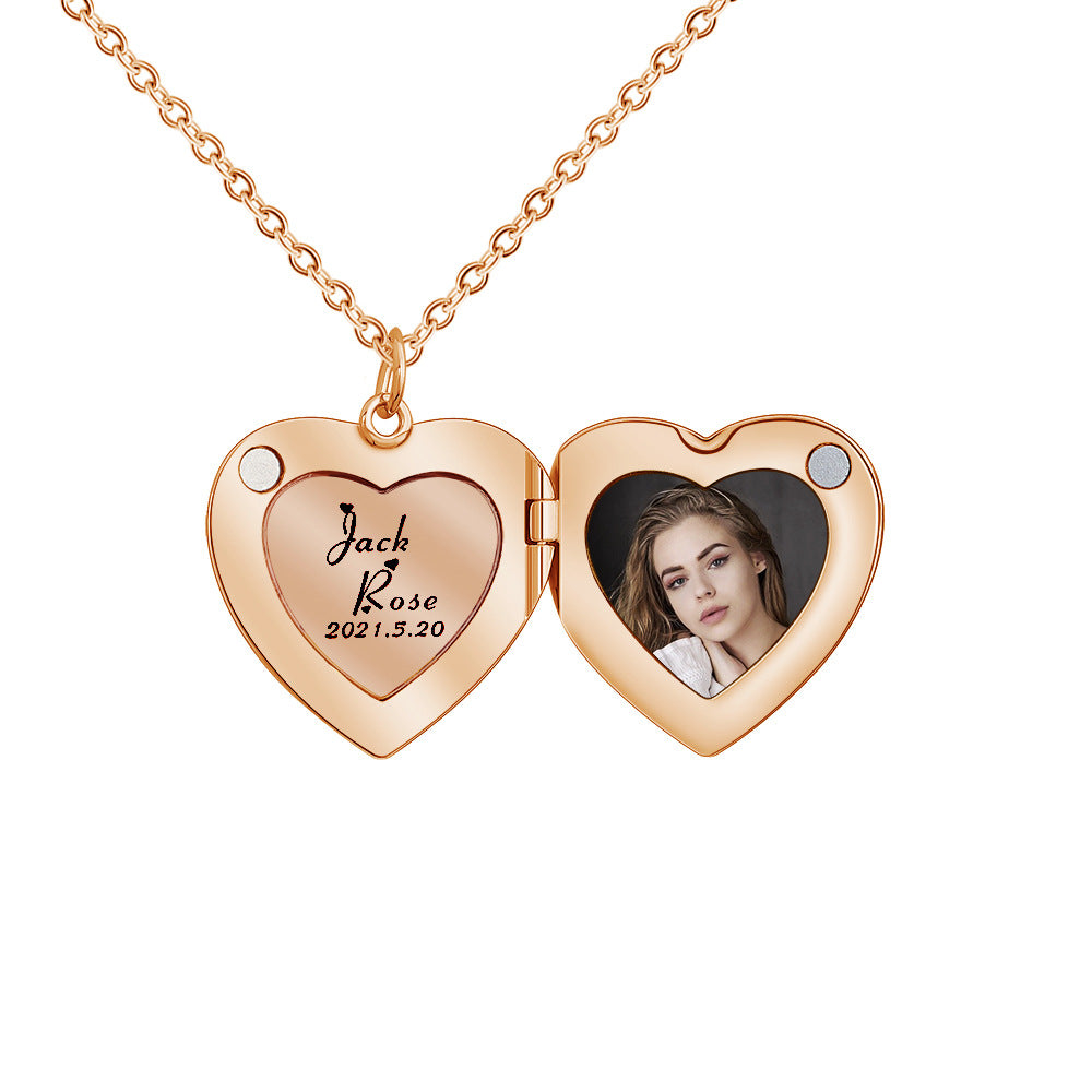 Wholesale Valentine' s Day engraved love necklace
