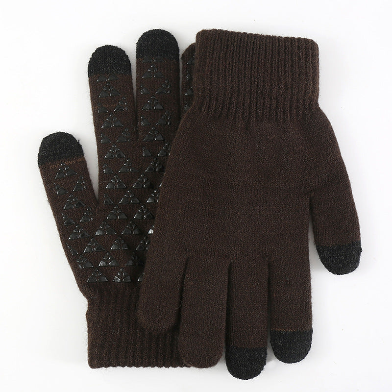 Wholesale Winter Warm and Cold-proof Plus Velvet and Thickened Wool Knitted Touch Screen Gloves