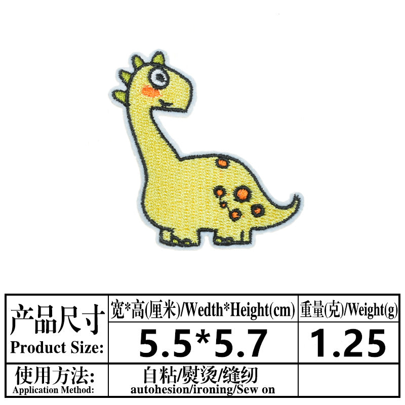 Wholesale Cartoon Dinosaur Embroidered Patch Twill Applique Decorative Sewing Accessory For Clothing Towel Gift
