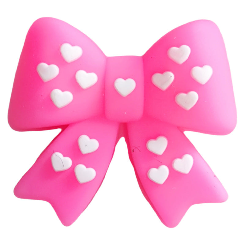 Wholesale 10pcs color polka dot bow 3D Focal Beads