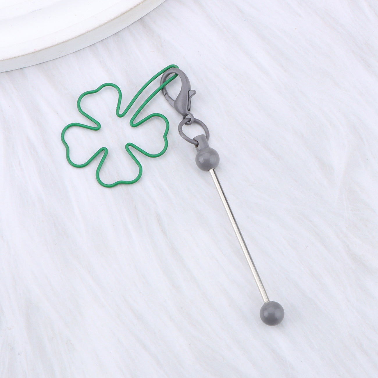 Wholesale Green grass DIY beaded keychain