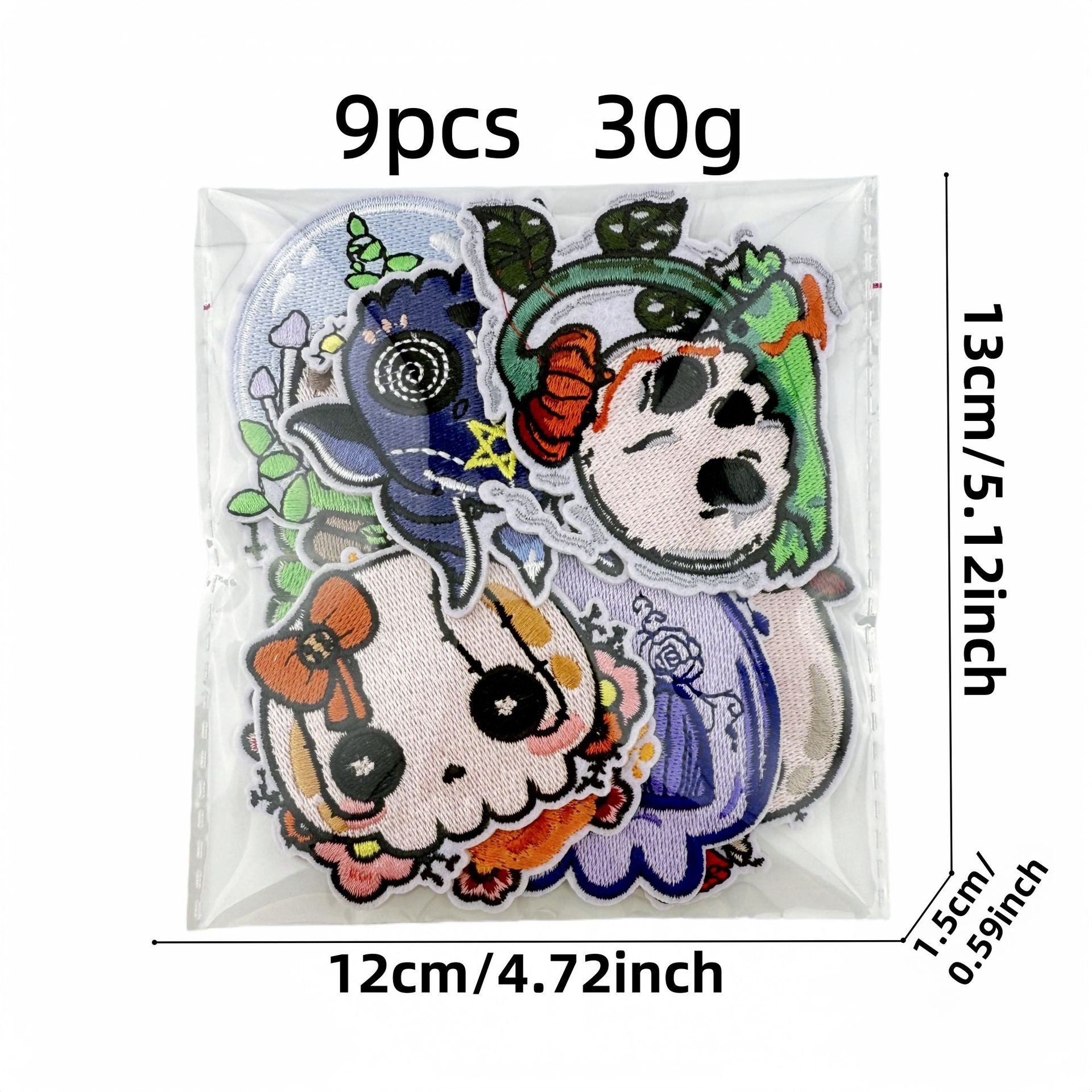 Wholesale Polyester Cartoon Skull Embroidered Patch Hot Melt Adhesive Backing DIY Clothing Bag Decorative Accessory Craft Supply