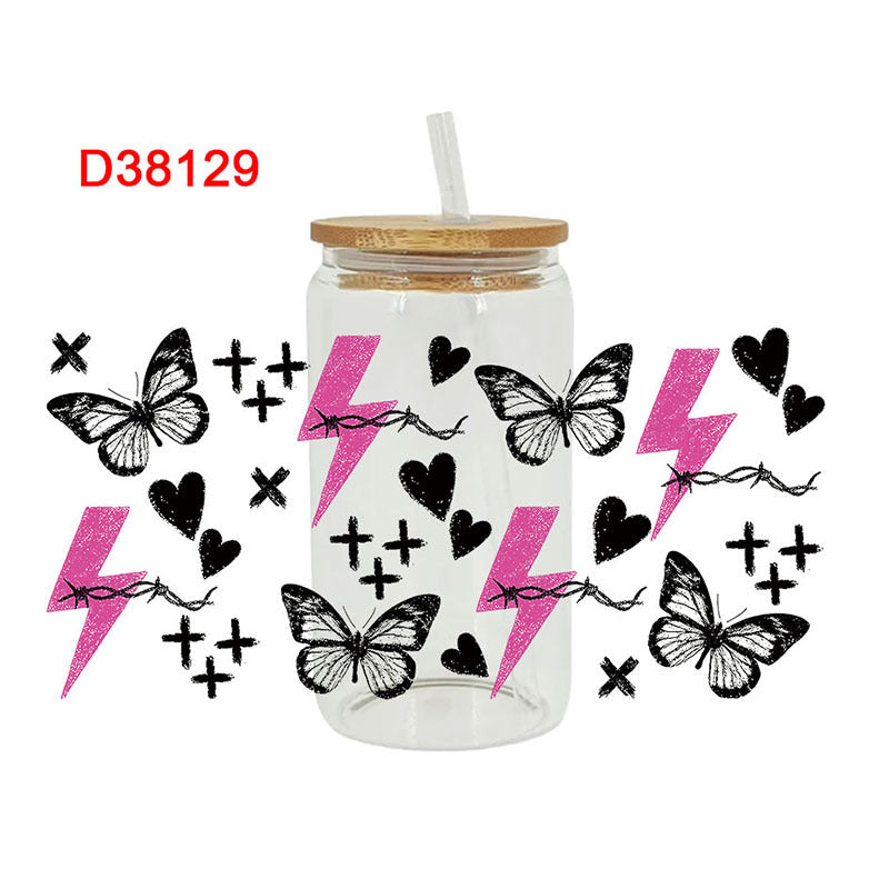 Wholesale UV transfer sticker for glass cups sticker 16OZ UV DTF WRAPS