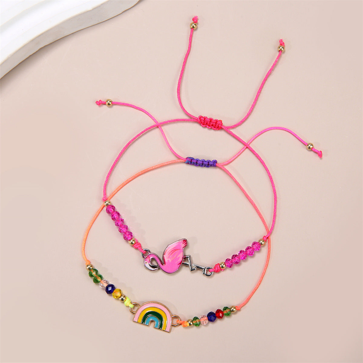 Wholesale Rainbow Unicorn Kids Woven Bracelet