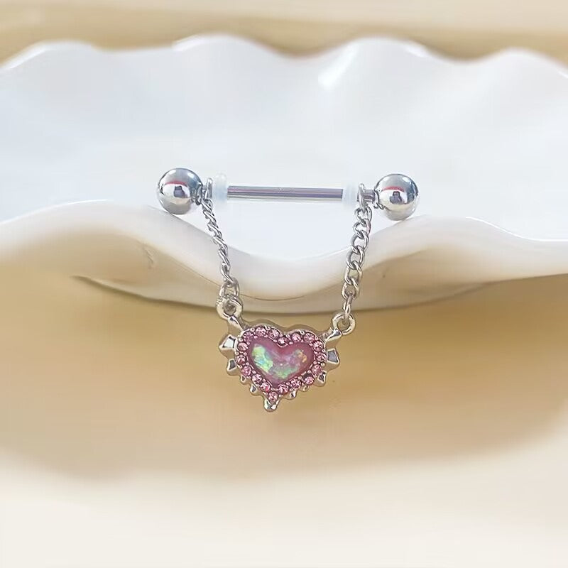 Wholesale Heart Shaped Belly Button Ring Earrings Nose Studs Piercing Jewelry