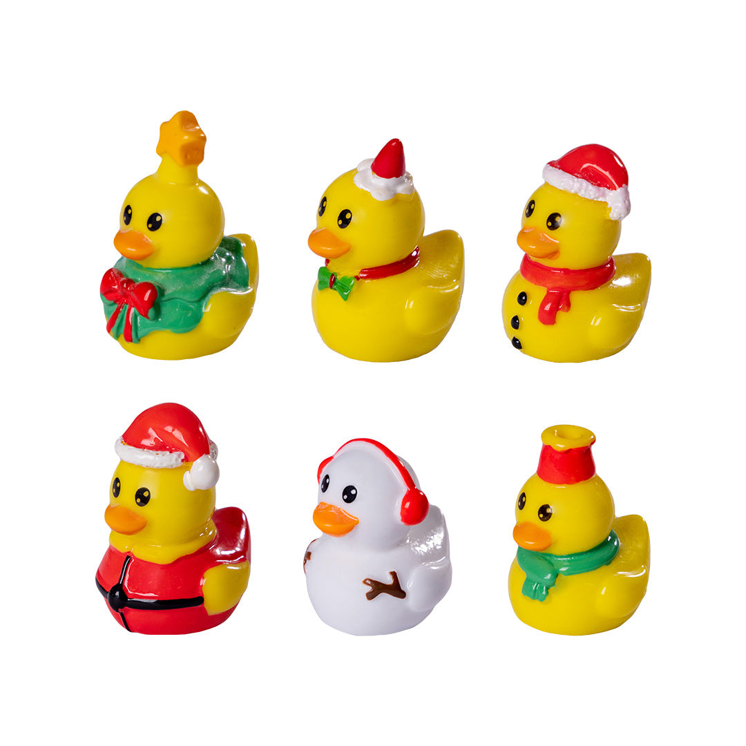 Wholesale Christmas Little Yellow Duck Animal Doll DIY  Resin Craft Gardening