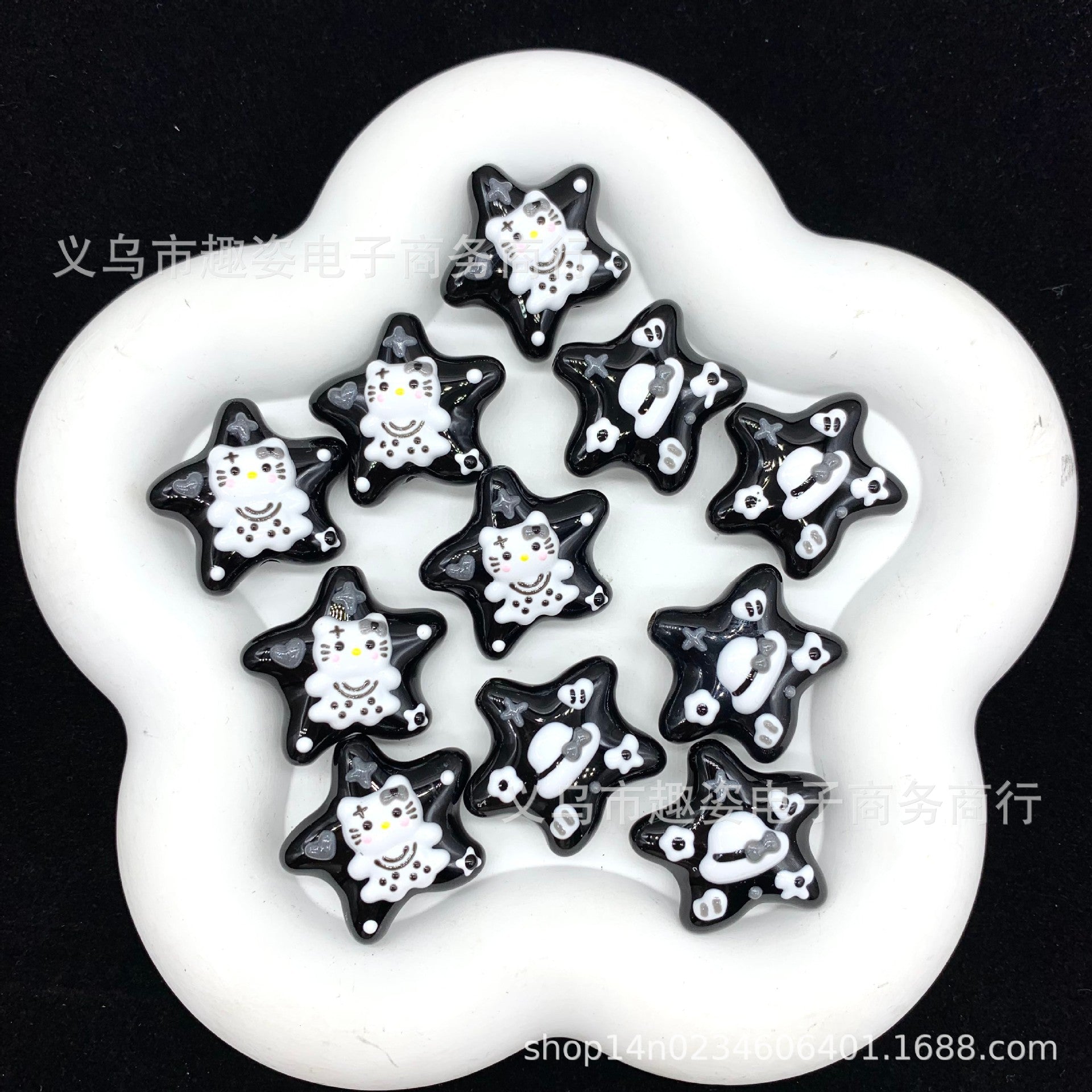 Wholesale 10pcs Gingerbread Man Star Beads Acrylic Beads