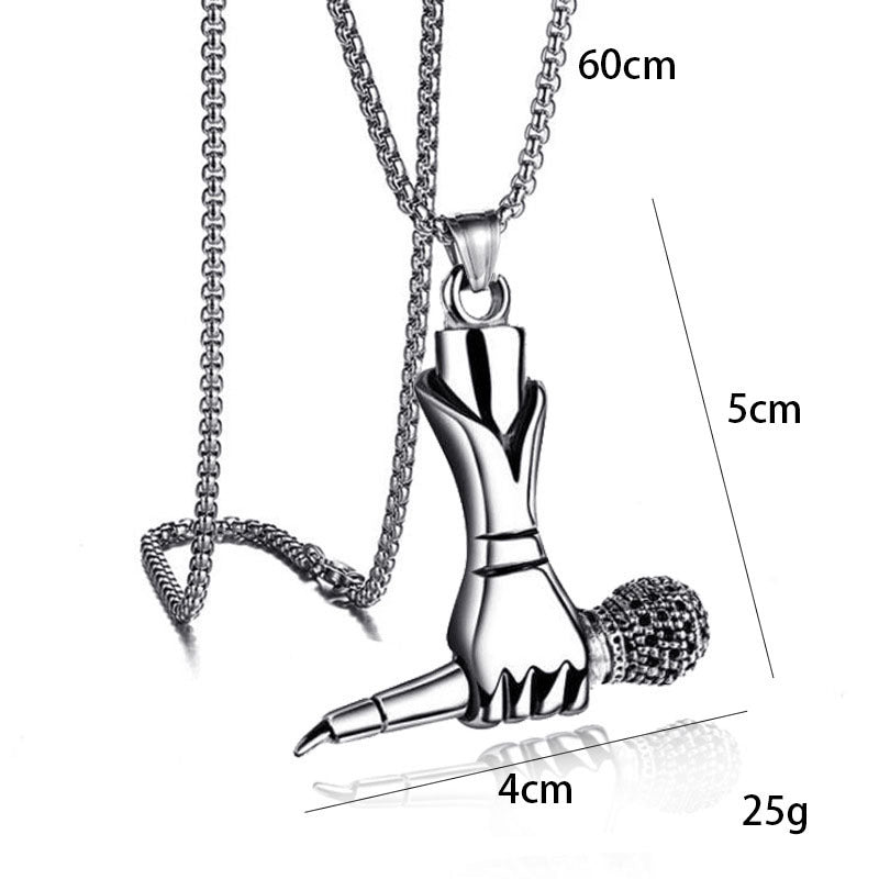 Wholesale Microphone Hip Hop Pendant Necklace