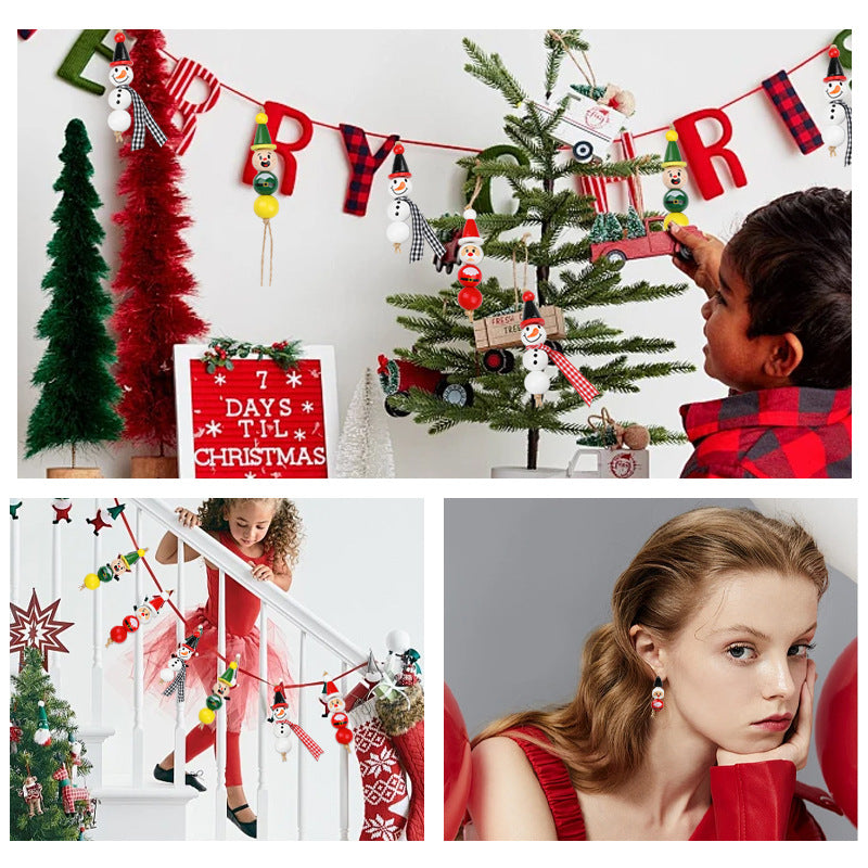 Wholesale 360pcs Christmas Wooden Beads Set DIY Jewelry Accessories Beaded