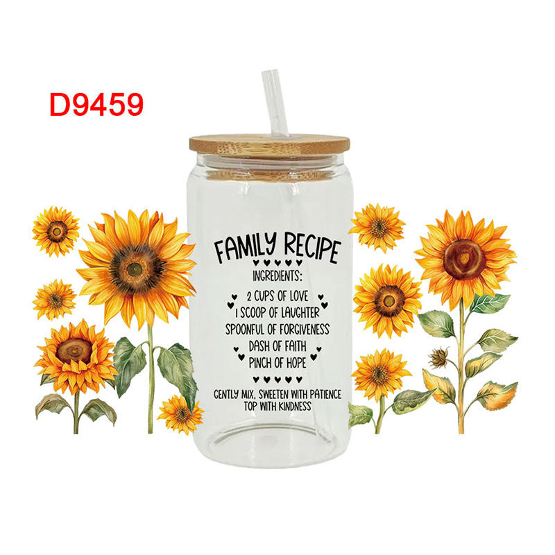 Wholesale Yellow blooming sunflowers  16oz Cup UV DTF Wraps