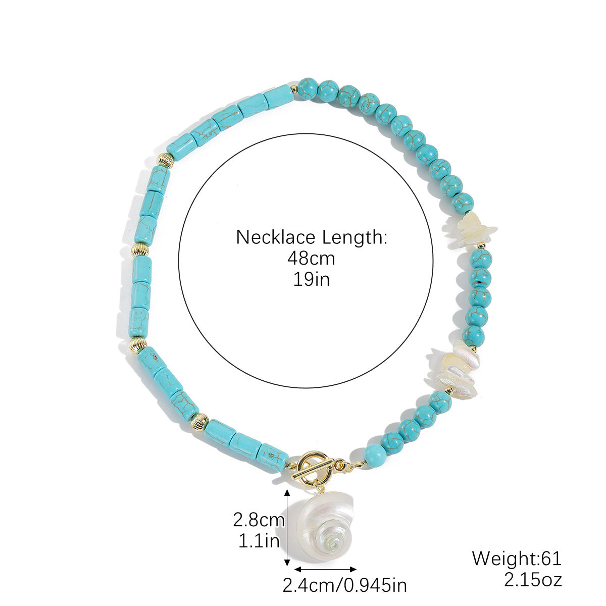 Wholesale Natural stone pendant fashionable and versatile turquoise necklace