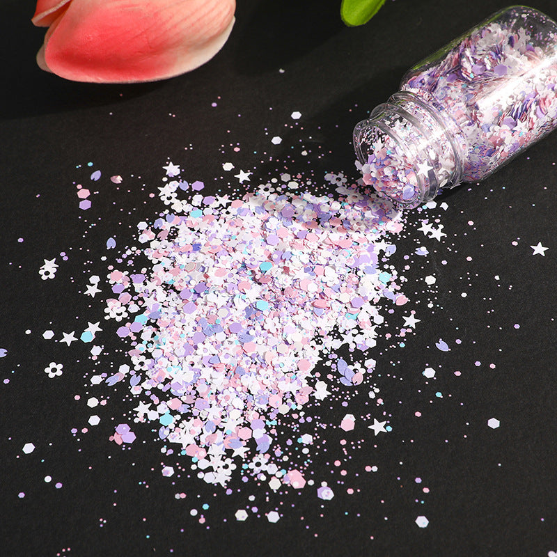 Wholesale DIY Handmade Material Drop Glue Macaron Mixed Glitter Flow Hemp Cherry Blossoms Sparkling Pink Glitter
