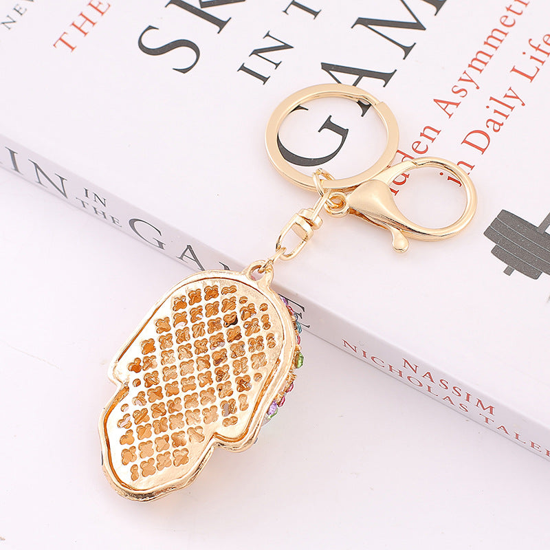 Keychain de calavera de diamano de diamante de diamano de color de aleación de aleación de aleación de zinc