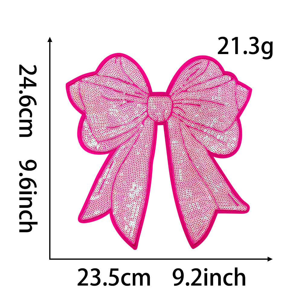 Wholesale Baseball Sequin Bow Patch Trendy DIY Embroidered Applique For ets Jeans Bags Fashion Accessory Boutique Resale