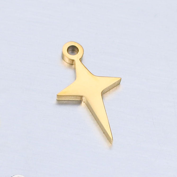 Wholesale Mirror Polished Stainless Steel Star Moon DIY Bracelet Necklace Pendant