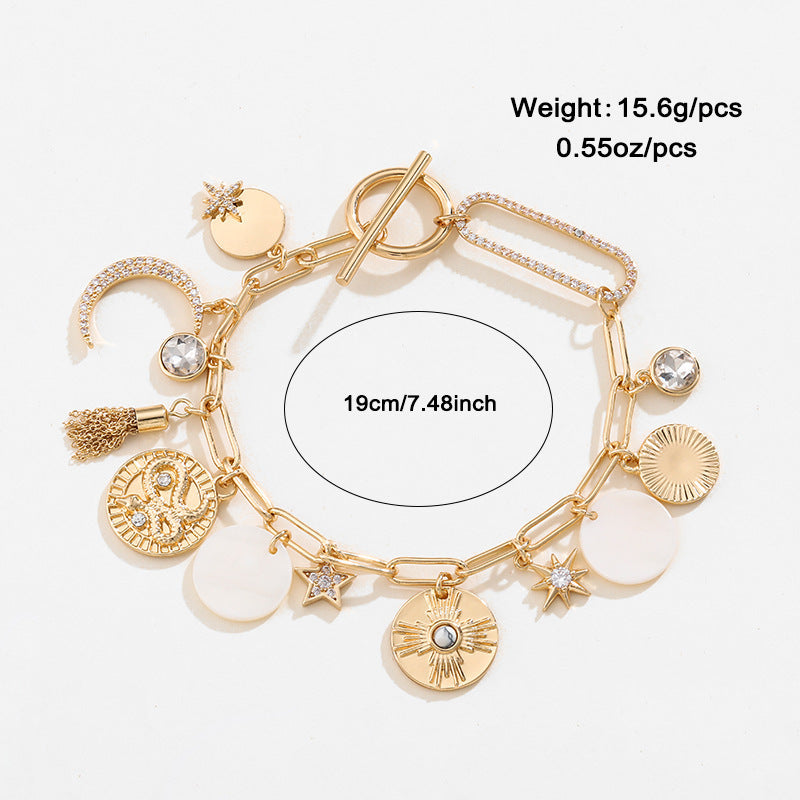 Wholesale Sun Moon Ancient Coins Starry Sky Magic earrings