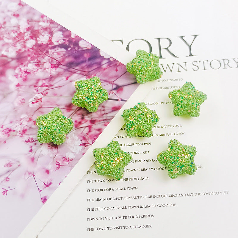 Wholesale 21MM five-pointed star sequin beads straight hole acrylic beads