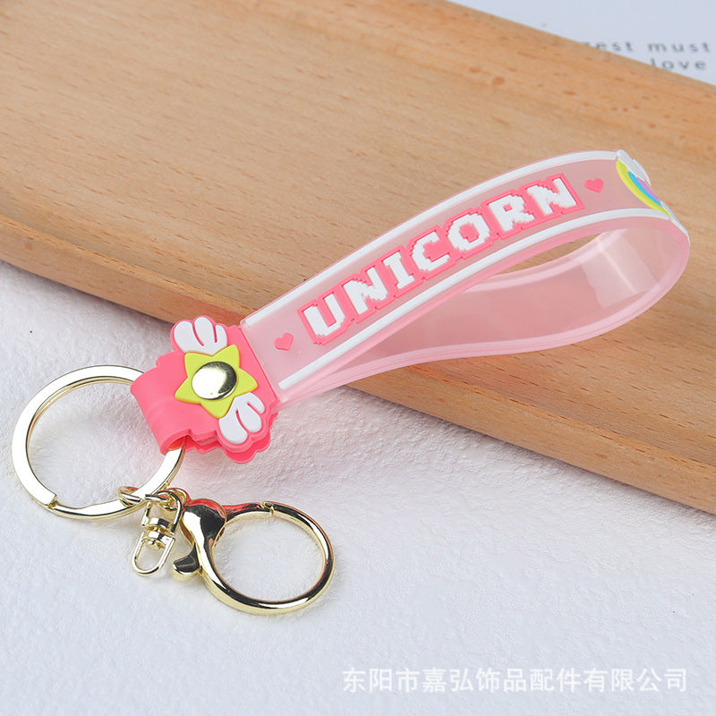 Wholesale PVC Translucent Candy Color Soft Rubber Rope Keychain
