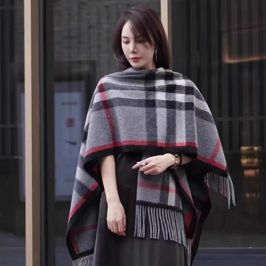 Wholesale Autumn and Winter Cashmere Plaid Warm Shawl Scarves