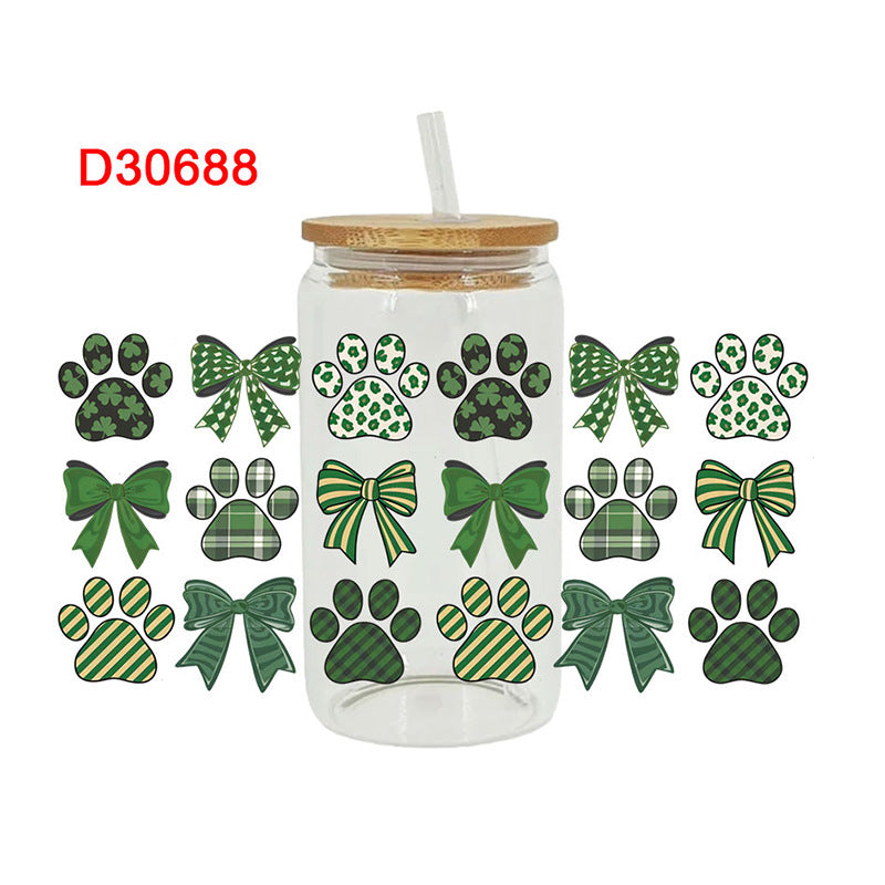 Wholesale Green St. Patrick's Day Series 16oz Cup UV DTF Wraps